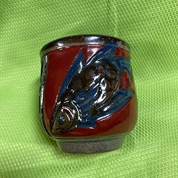 Amazon.co.jp: 清正陶器 壺屋窯 沖縄 赤絵魚紋 やちむん 小橋川